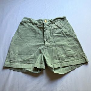 BIG BUD PRESS sage green high rise work shorts